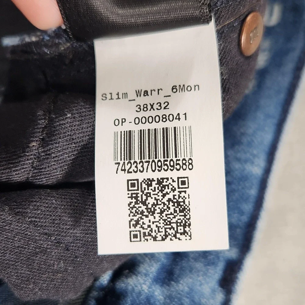 Mott & Bow Warren Slim‎ Straight Jeans Mens 38x32 Blue Stretch Denim Medium Wash
